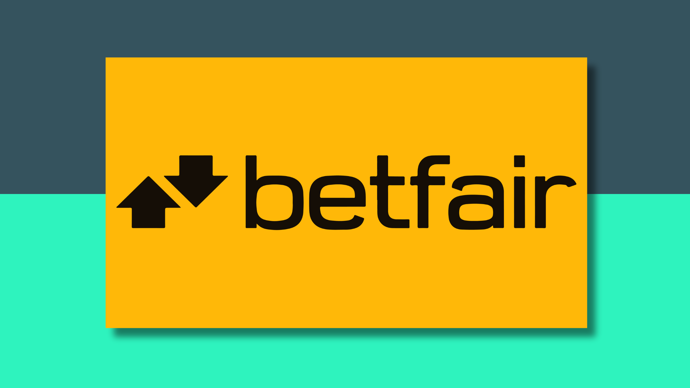 Yellow rectangle background with black betfair logo on